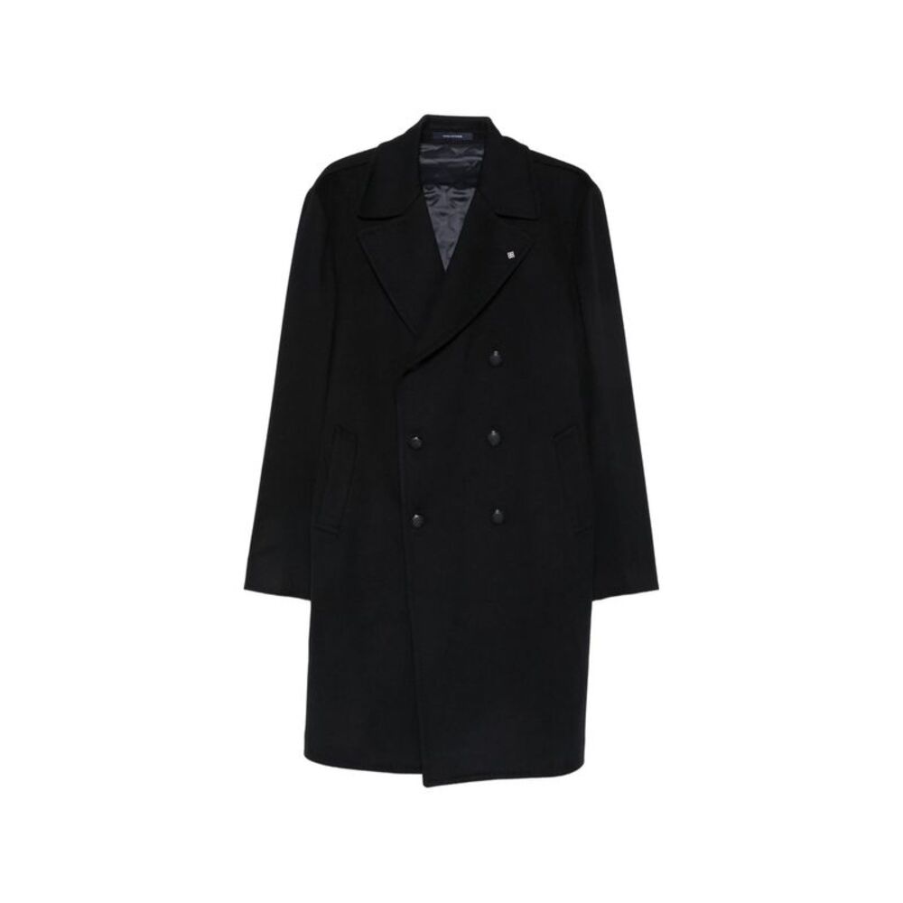 Tagliatore Black Coats - Double Breasted Coats Men